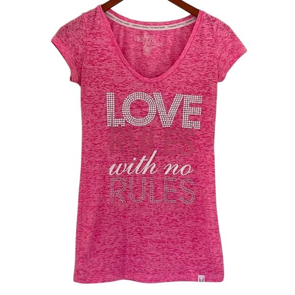 PINK Victoria's Secret 2011 Supermodel Essentials T-Shirt, Sequin, Bling, S - Picture 2 of 12